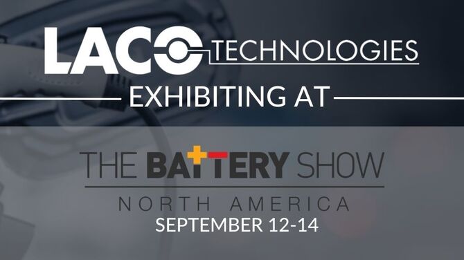 LACO Exhibiting at Battery Show 2023 Banner