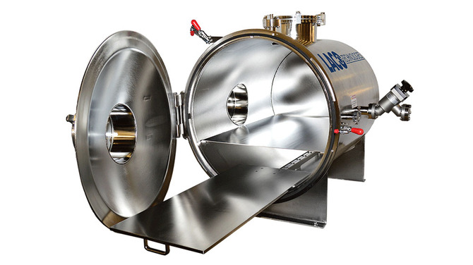 Front View of Open High Vacuum Chamber for Product Testing Aerospace Components