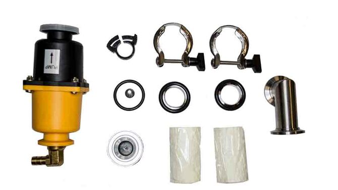 Alcatel Oil Mist Filter Kit for an ASM 142 Leak Detector, parts view