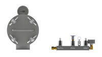 3" x 6" Bombing Chamber with Evac Valve Front View